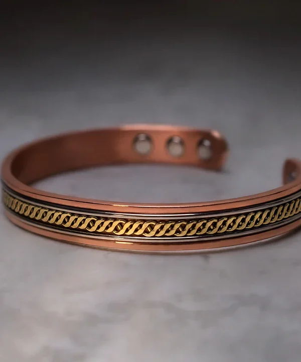 Buddha Stones Magnetic Copper Balance Adjustable Cuff Bracelet