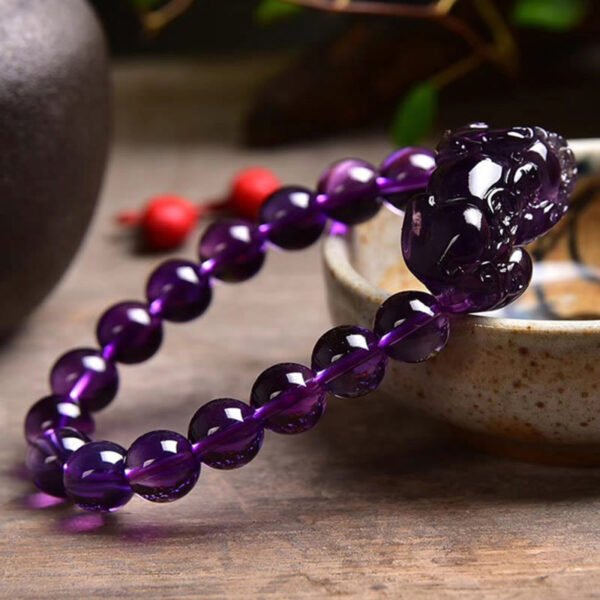 Buddha Stones Feng Shui Amethyst Fortune Wealth Bracelet - Image 7