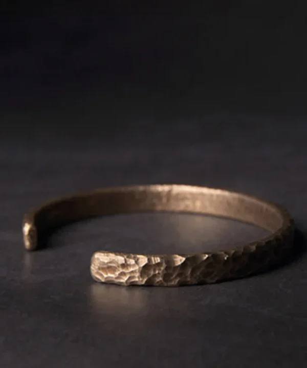 Buddha Stones Simple Design Copper Wealth Cuff Bracelet