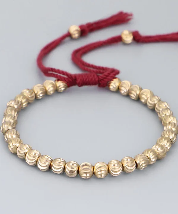 Buddha Stones Tibetan Handmade Copper Bead Luck String Bracelet