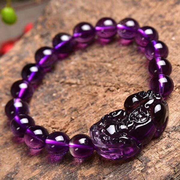 Buddha Stones Feng Shui Amethyst Fortune Wealth Bracelet - Image 2