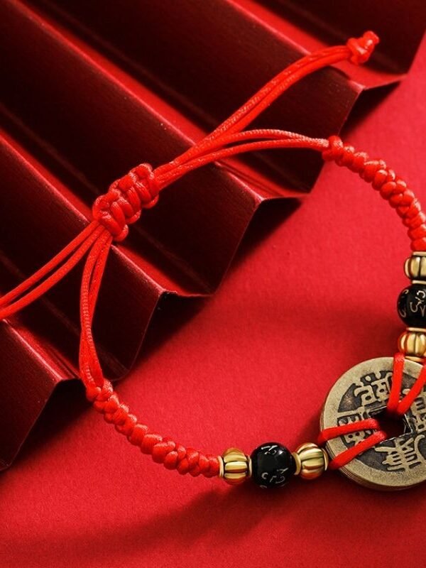 Chinese Lucky Coins Bracelet - Five Emperor Coins Feng Shui