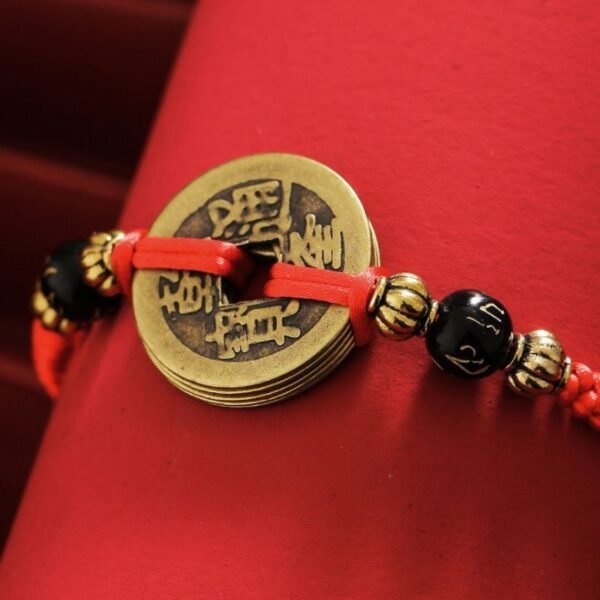 Chinese Lucky Coins Bracelet - Five Emperor Coins Feng Shui - Image 4