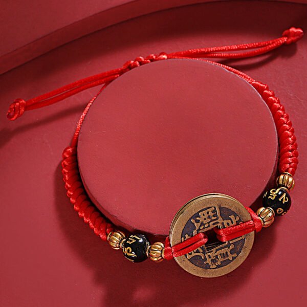 Chinese Lucky Coins Bracelet - Five Emperor Coins Feng Shui - Image 6