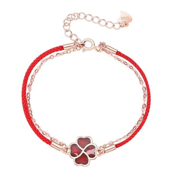 Four Leaf Clover Bracelet - Friendship Good Luck Charm - Image 5