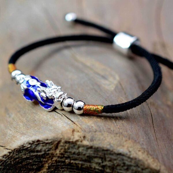 Temperature Color Changing Pixiu Bracelet - Handwoven Rope - Image 2