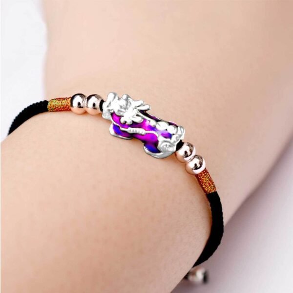 Temperature Color Changing Pixiu Bracelet - Handwoven Rope - Image 6