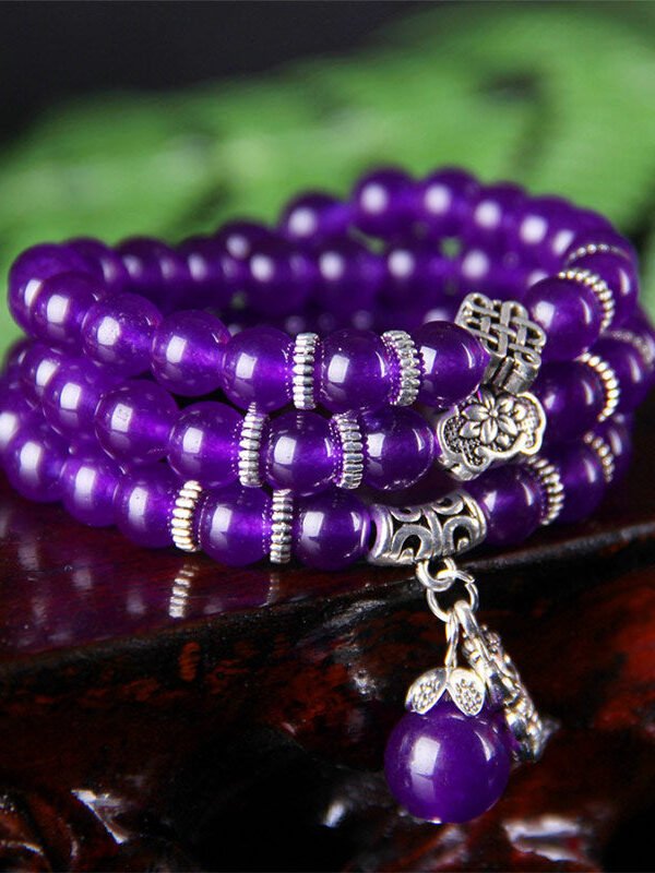 Buddha Stones The Amethyst Pixiu Wealth Bracelet