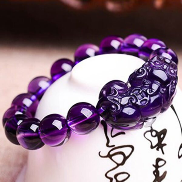 Buddha Stones Feng Shui Amethyst Fortune Wealth Bracelet - Image 4