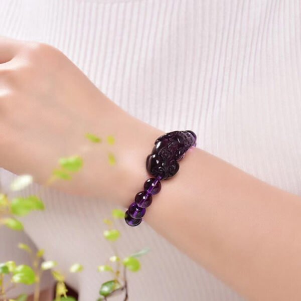 Buddha Stones Feng Shui Amethyst Fortune Wealth Bracelet - Image 6